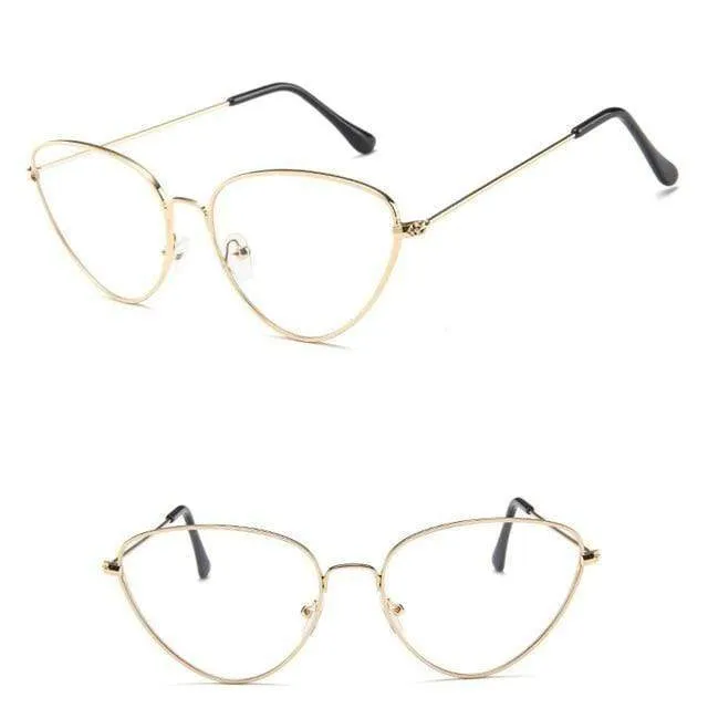 Trendy Clear Lens Vintage Cat Eye Glasses
