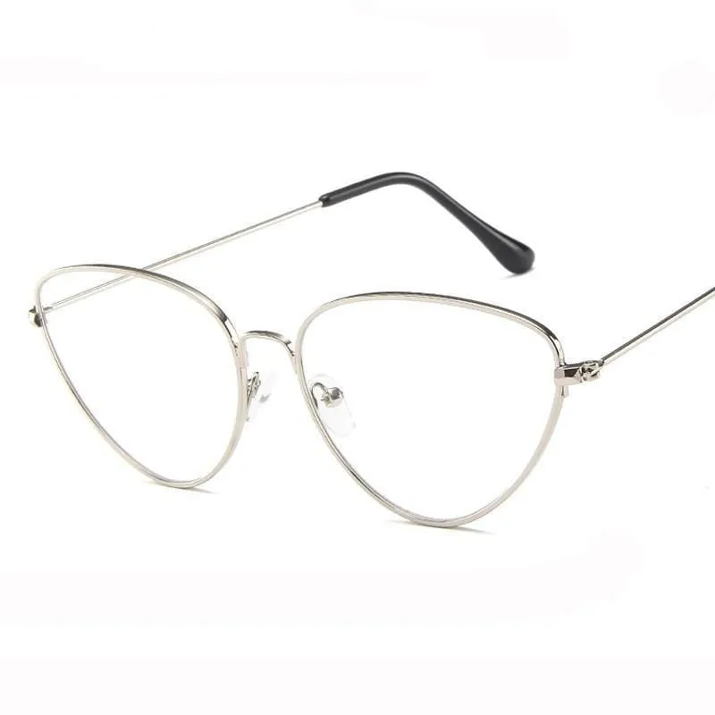 Trendy Clear Lens Vintage Cat Eye Glasses