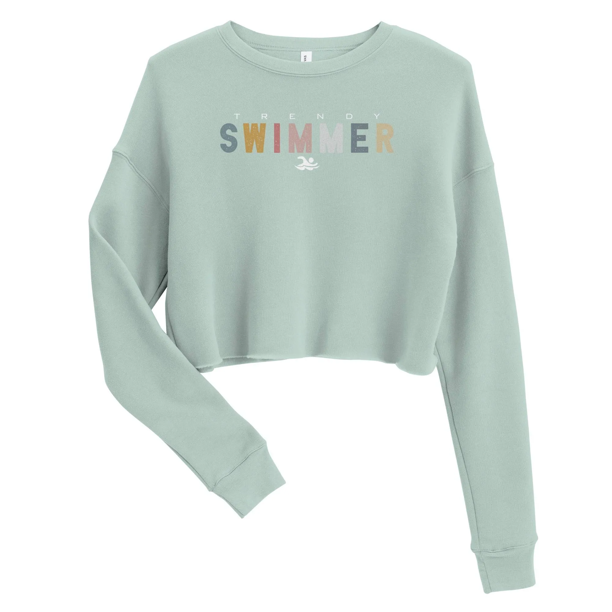TrendySwimmer Crop Top Sweatshirt