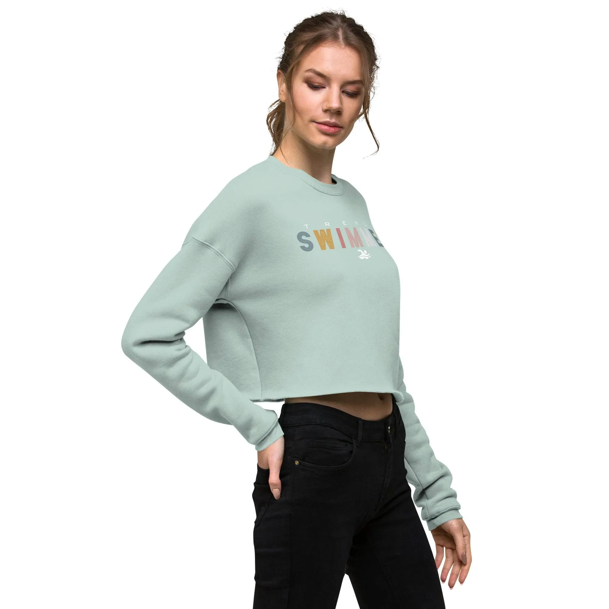 TrendySwimmer Crop Top Sweatshirt
