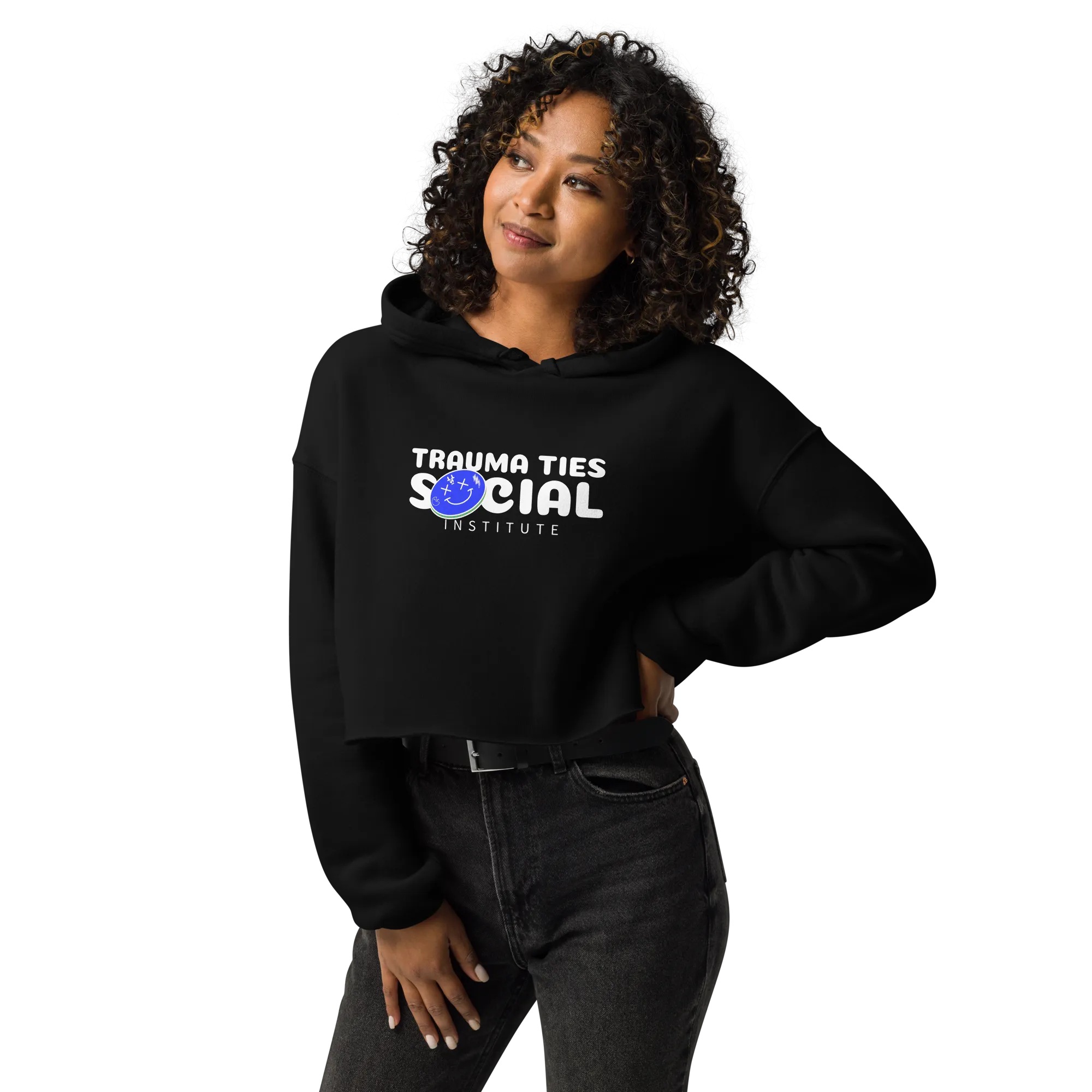 TTSI Blk Crop Hoodie