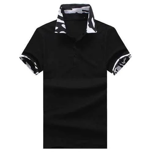 Turndown Collar Comfy Camo Printed Collar Golf Shirt