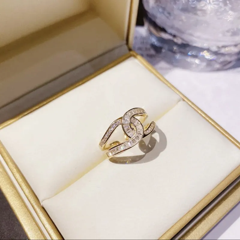 Unique Inlaid Sapphire Ring For Women Wedding Jewelry