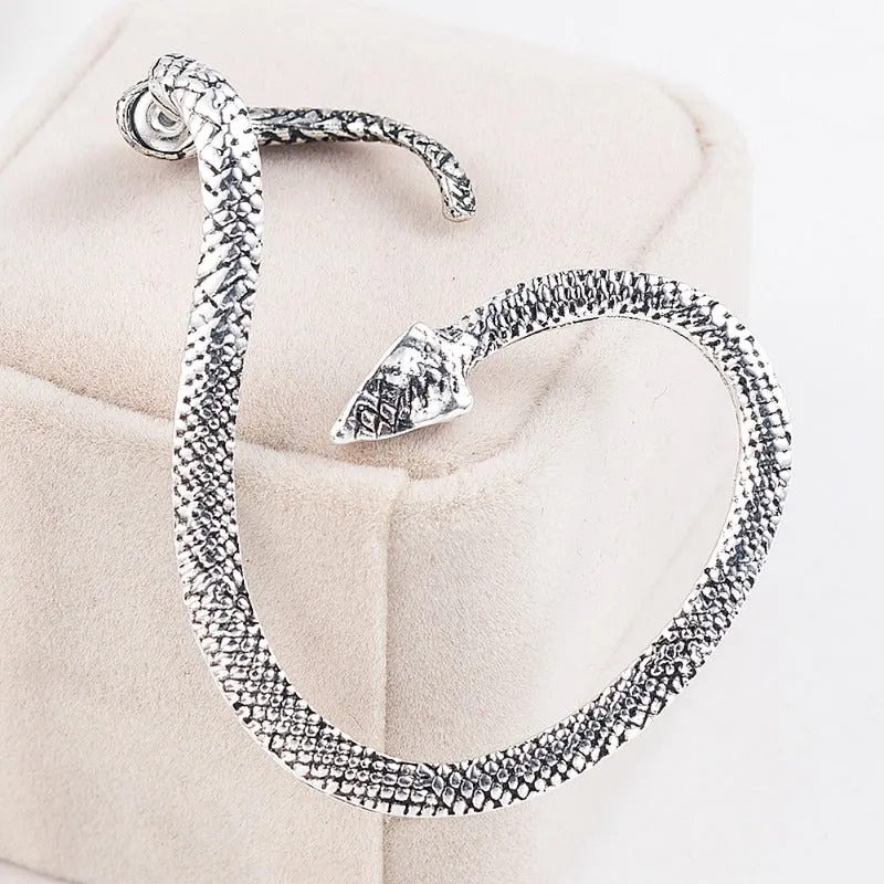 Unique Silver Snake Earrings For Women Anniversary Jewelry