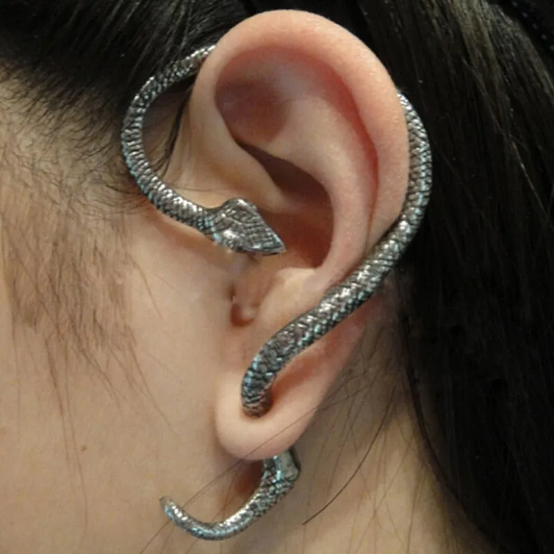 Unique Silver Snake Earrings For Women Anniversary Jewelry