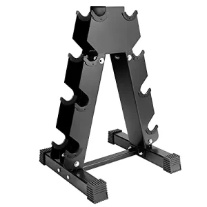 Uprimu A-Frame Dumbbell Rack，4 Tier Weight Rack for Dumbbells, Rack Stand Dumbbell Weight Storage for Home Gym (300-Pound Weight Capacity)