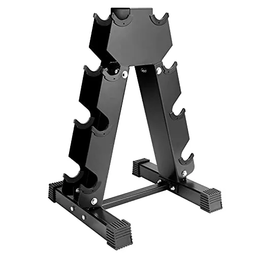 Uprimu A-Frame Dumbbell Rack，4 Tier Weight Rack for Dumbbells, Rack Stand Dumbbell Weight Storage for Home Gym (300-Pound Weight Capacity)