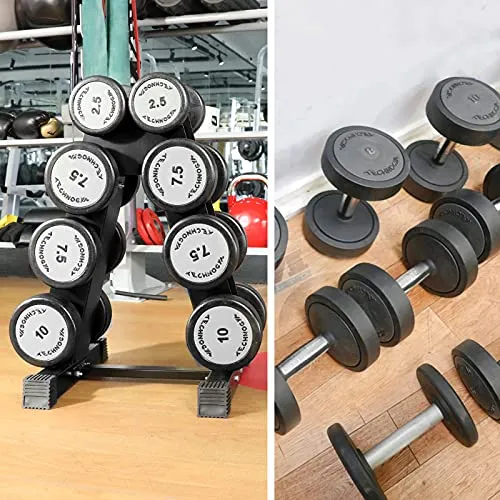 Uprimu A-Frame Dumbbell Rack，4 Tier Weight Rack for Dumbbells, Rack Stand Dumbbell Weight Storage for Home Gym (300-Pound Weight Capacity)