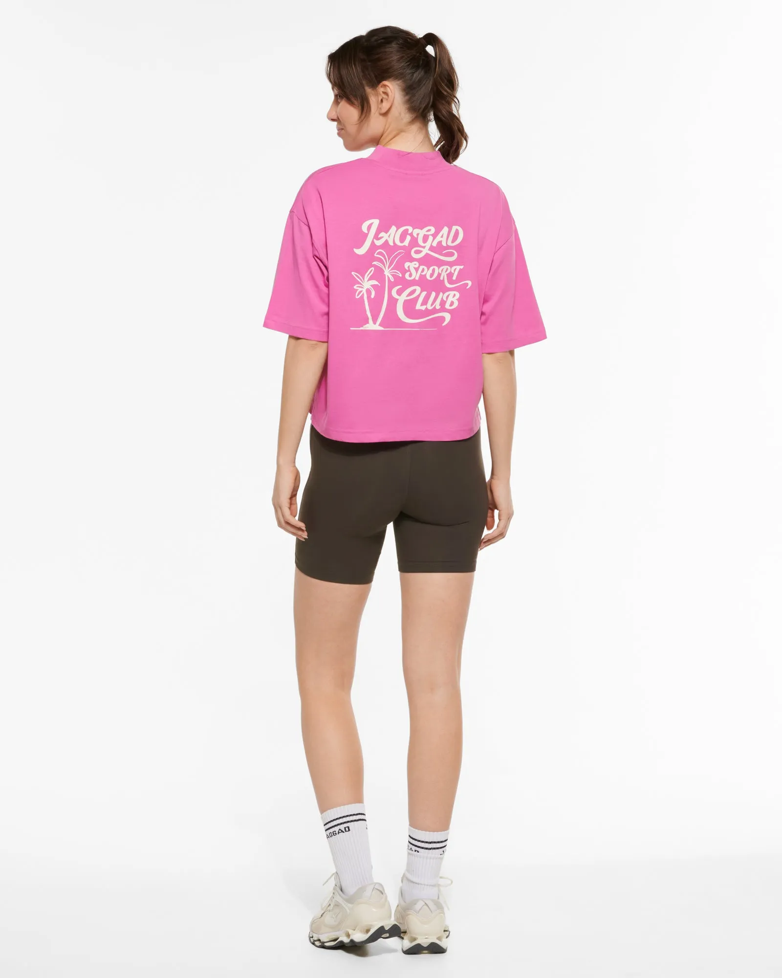 VACATION CLUB OVERSIZED CROP TEE PINK