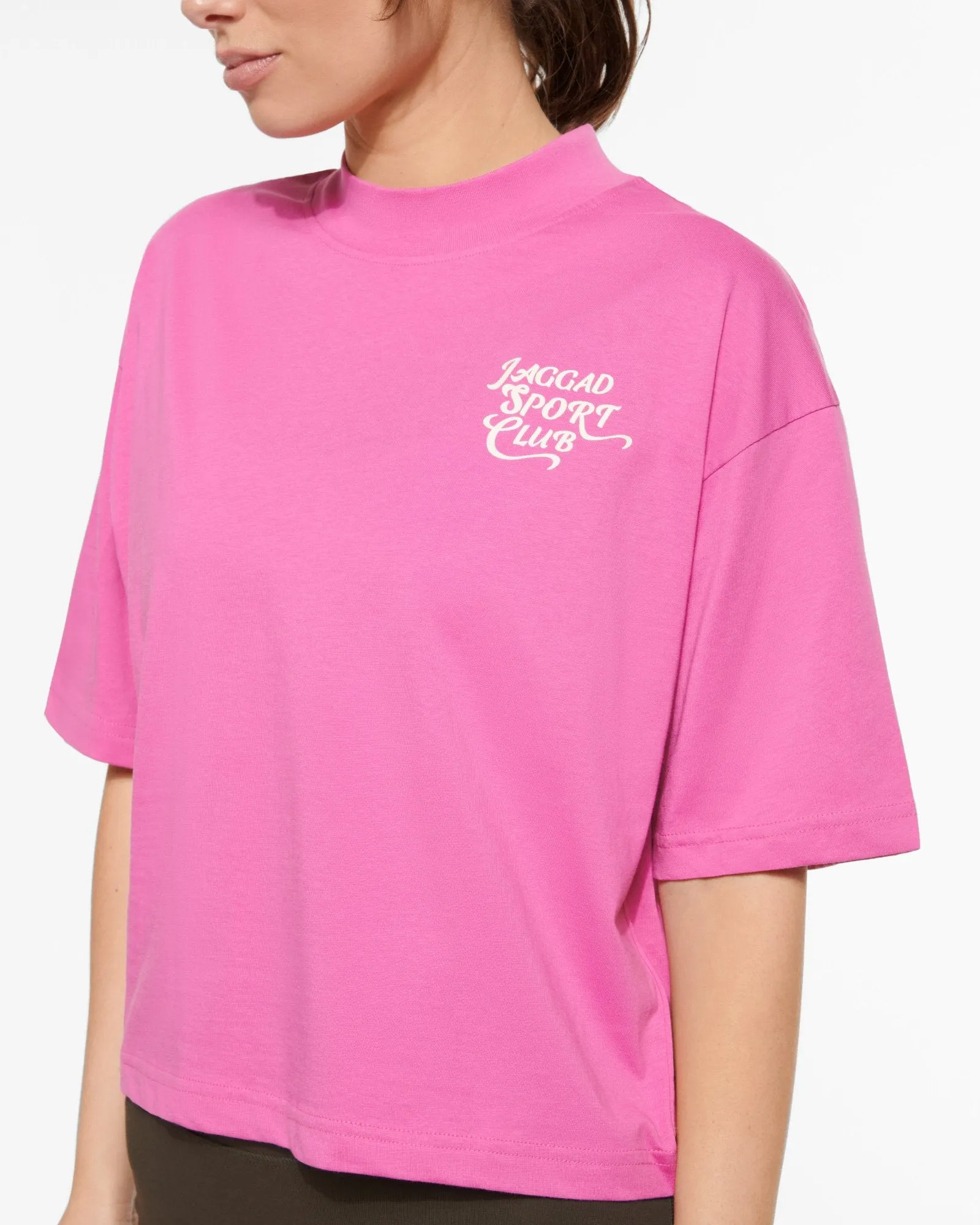 VACATION CLUB OVERSIZED CROP TEE PINK