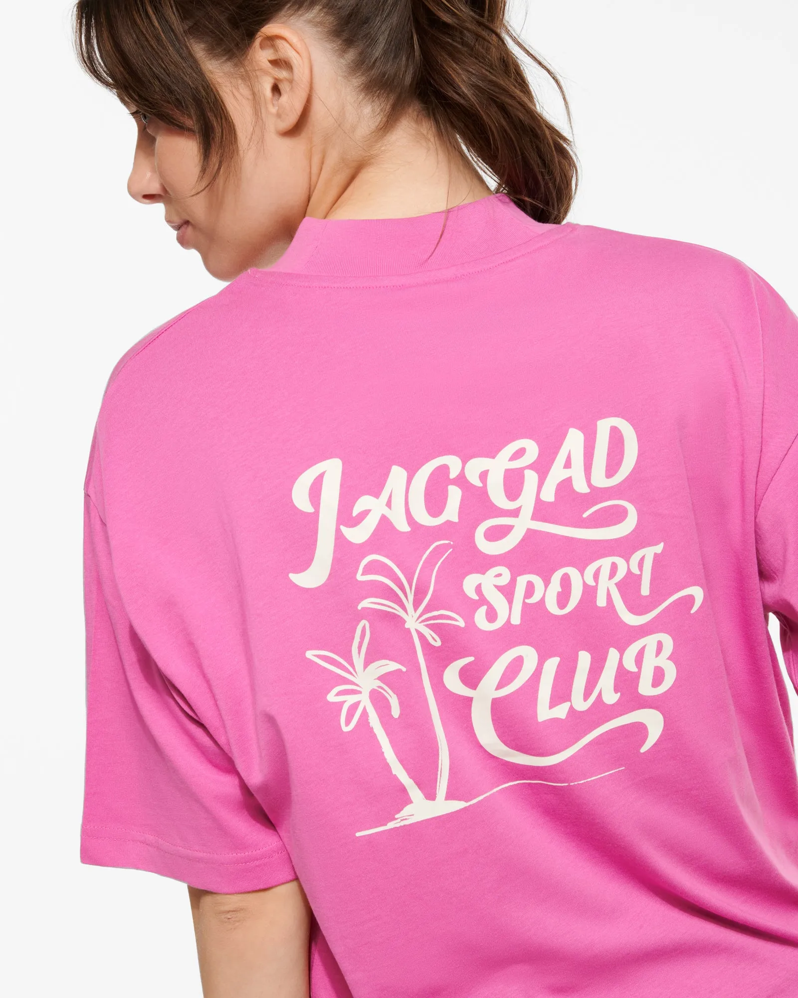 VACATION CLUB OVERSIZED CROP TEE PINK
