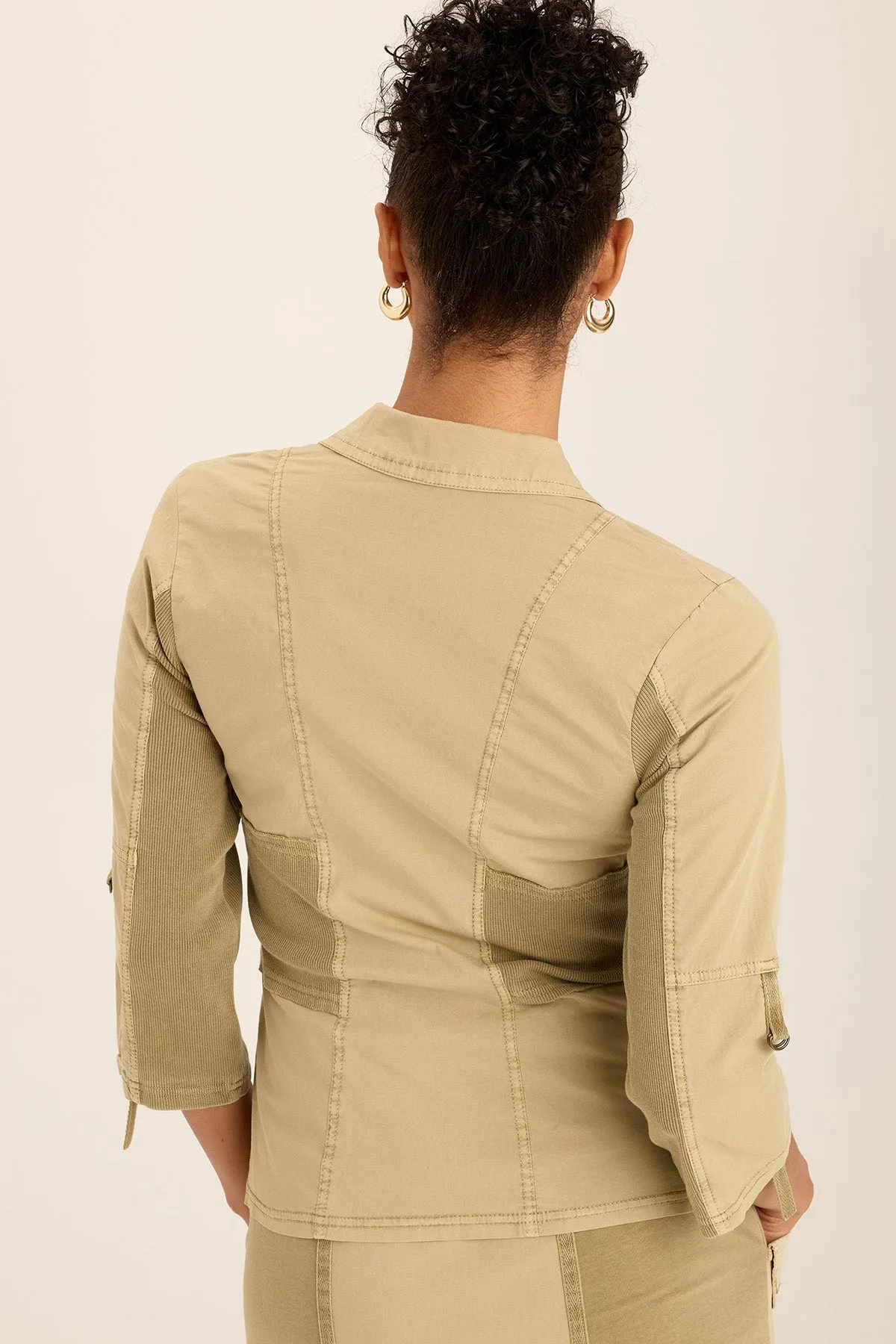 Wexel Poplin/Stretch Rib Fitted Cargo Jacket
