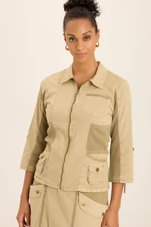 Wexel Poplin/Stretch Rib Fitted Cargo Jacket