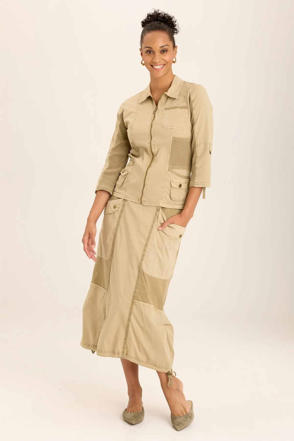 Wexel Poplin/Stretch Rib Fitted Cargo Jacket