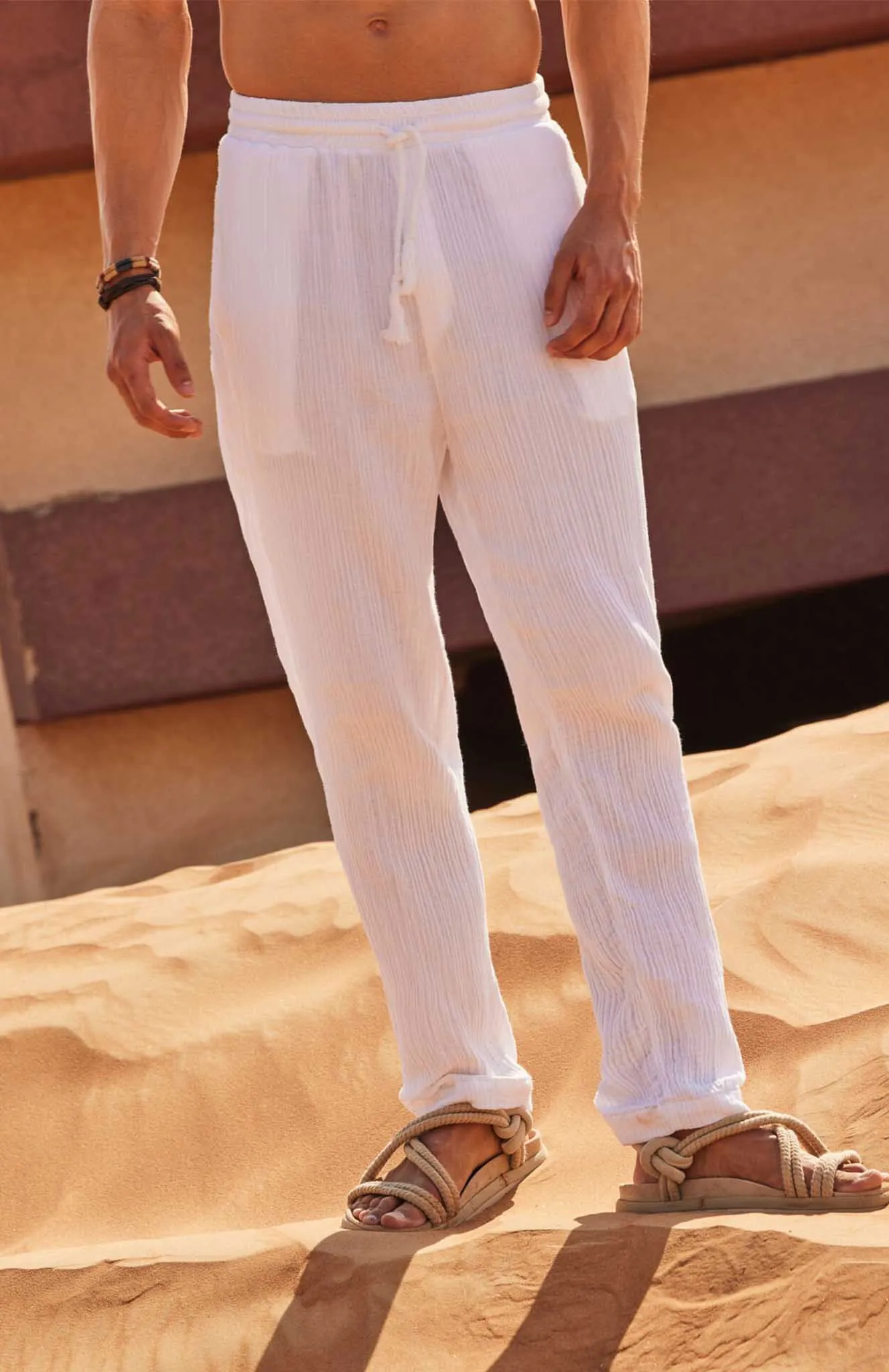 White Pants | Cotton Linen Blend