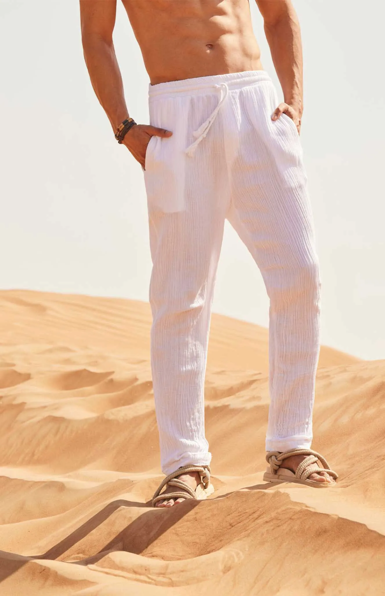 White Pants | Cotton Linen Blend