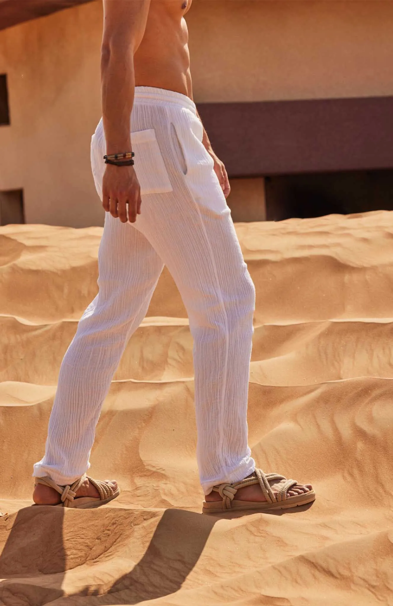 White Pants | Cotton Linen Blend