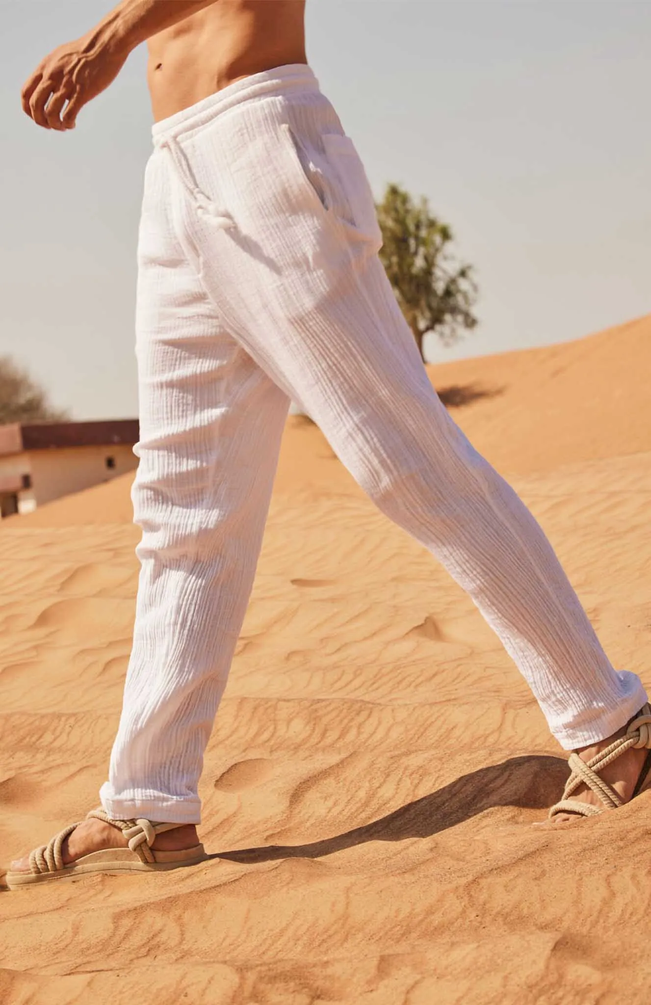 White Pants | Cotton Linen Blend