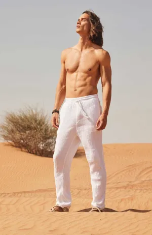 White Pants | Cotton Linen Blend