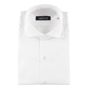 White Poplin Spread Collar Shirt