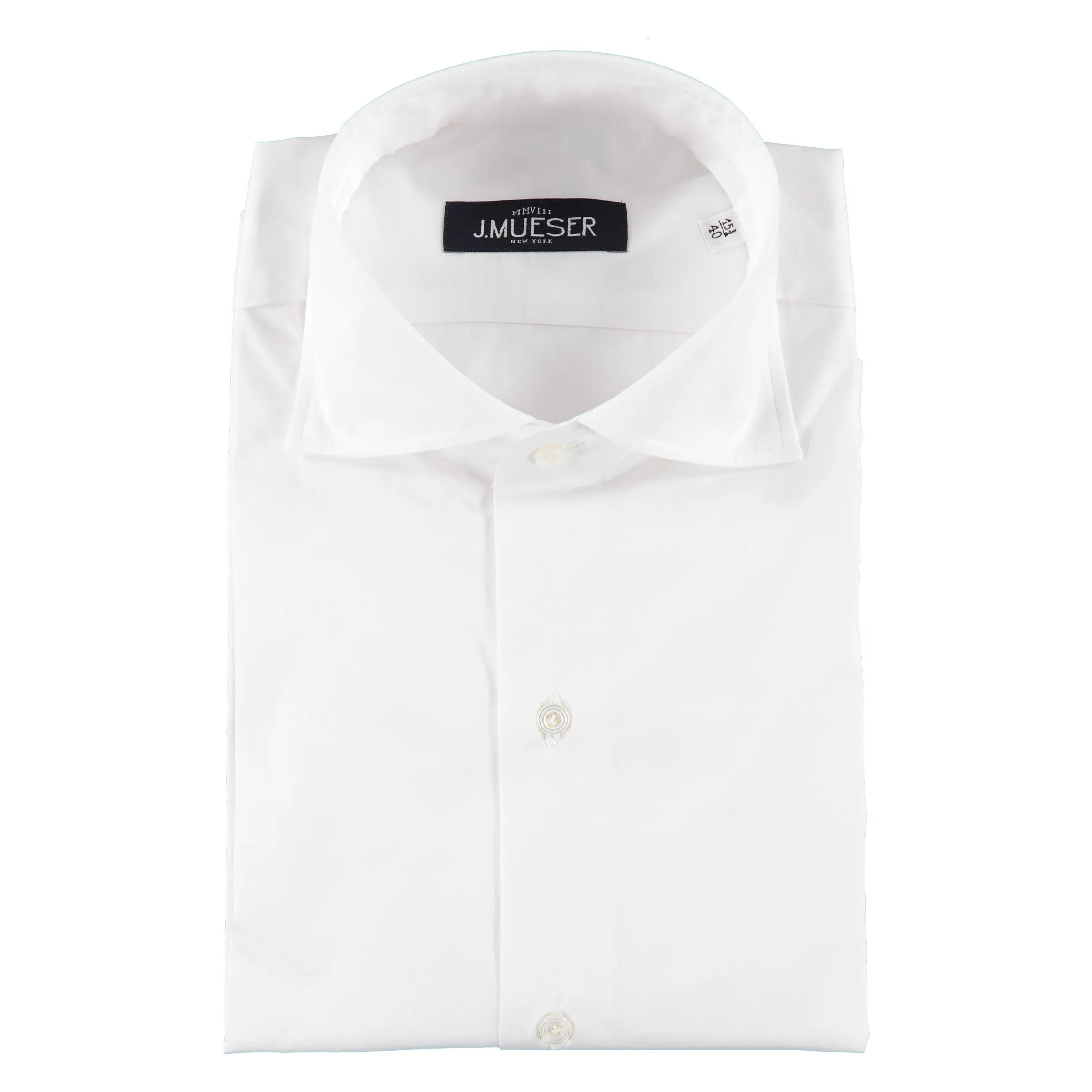 White Poplin Spread Collar Shirt