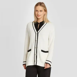 Who What Wear Women's Long Sleeve Button-Front Varsity Cardigan WS-296