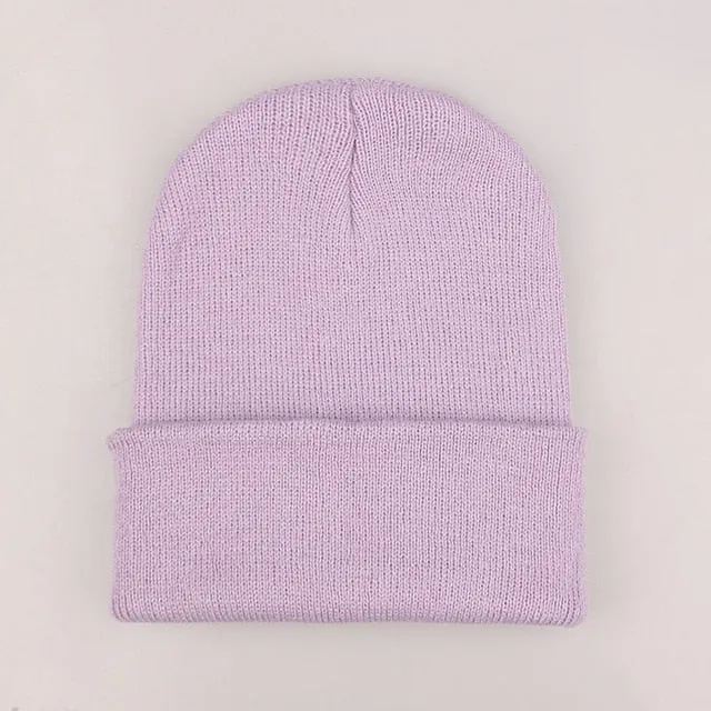 Winter Hats for Woman New Beanies Knitted Solid Cute