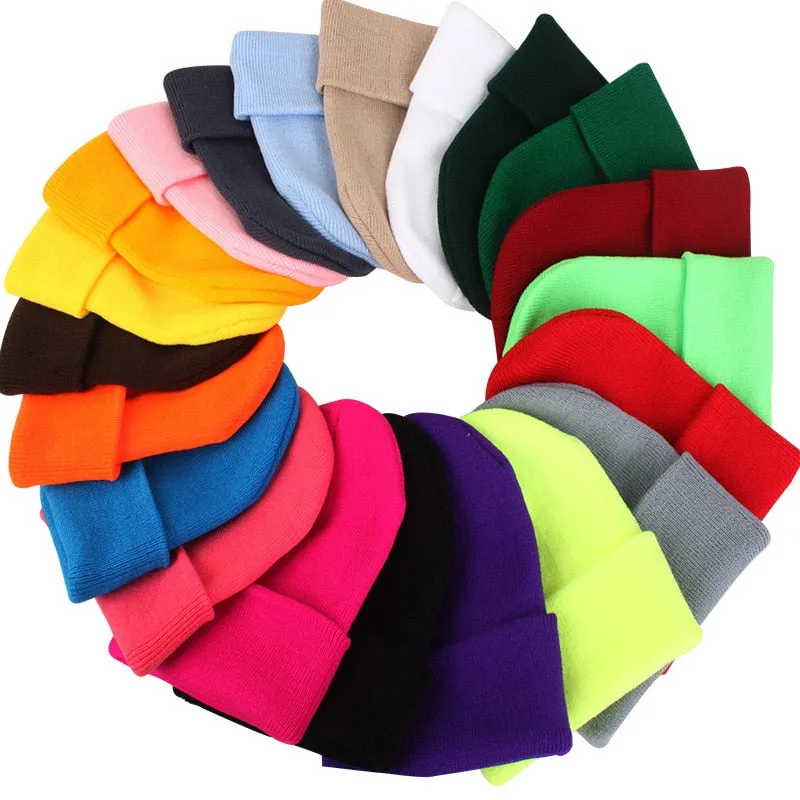 Winter Hats for Woman New Beanies Knitted Solid Cute