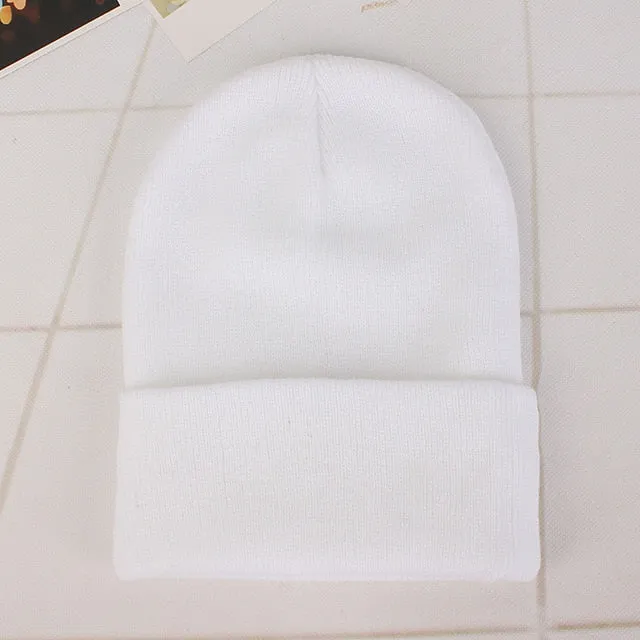 Winter Hats for Woman New Beanies Knitted Solid Cute