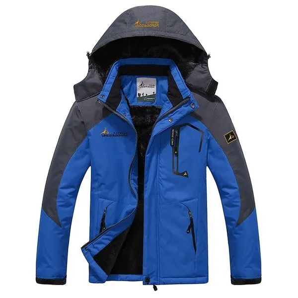 Winter Jacket Men Thick Velvet Warm Coat Windproof Hoodied Jacket