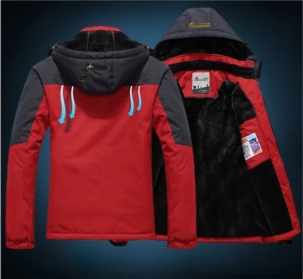 Winter Jacket Men Thick Velvet Warm Coat Windproof Hoodied Jacket