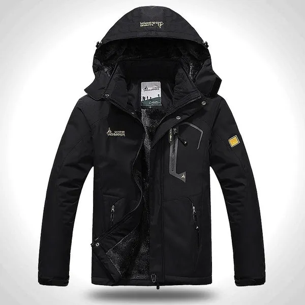 Winter Jacket Men Thick Velvet Warm Coat Windproof Hoodied Jacket