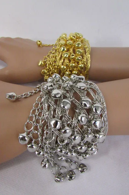 Women Antique Gold Long Metal Roman Cuff Bracelet