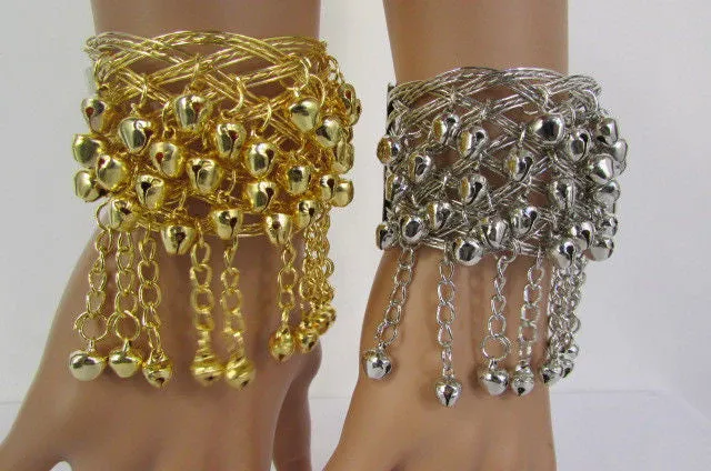 Women Antique Gold Long Metal Roman Cuff Bracelet
