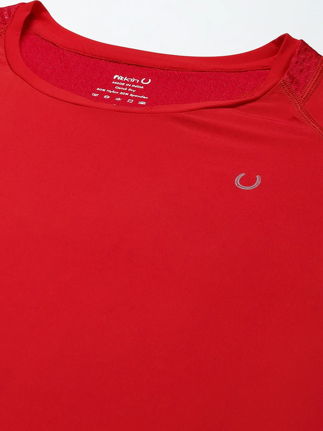 Women Red Organic Cotton Anti Odour Sports T-shirt