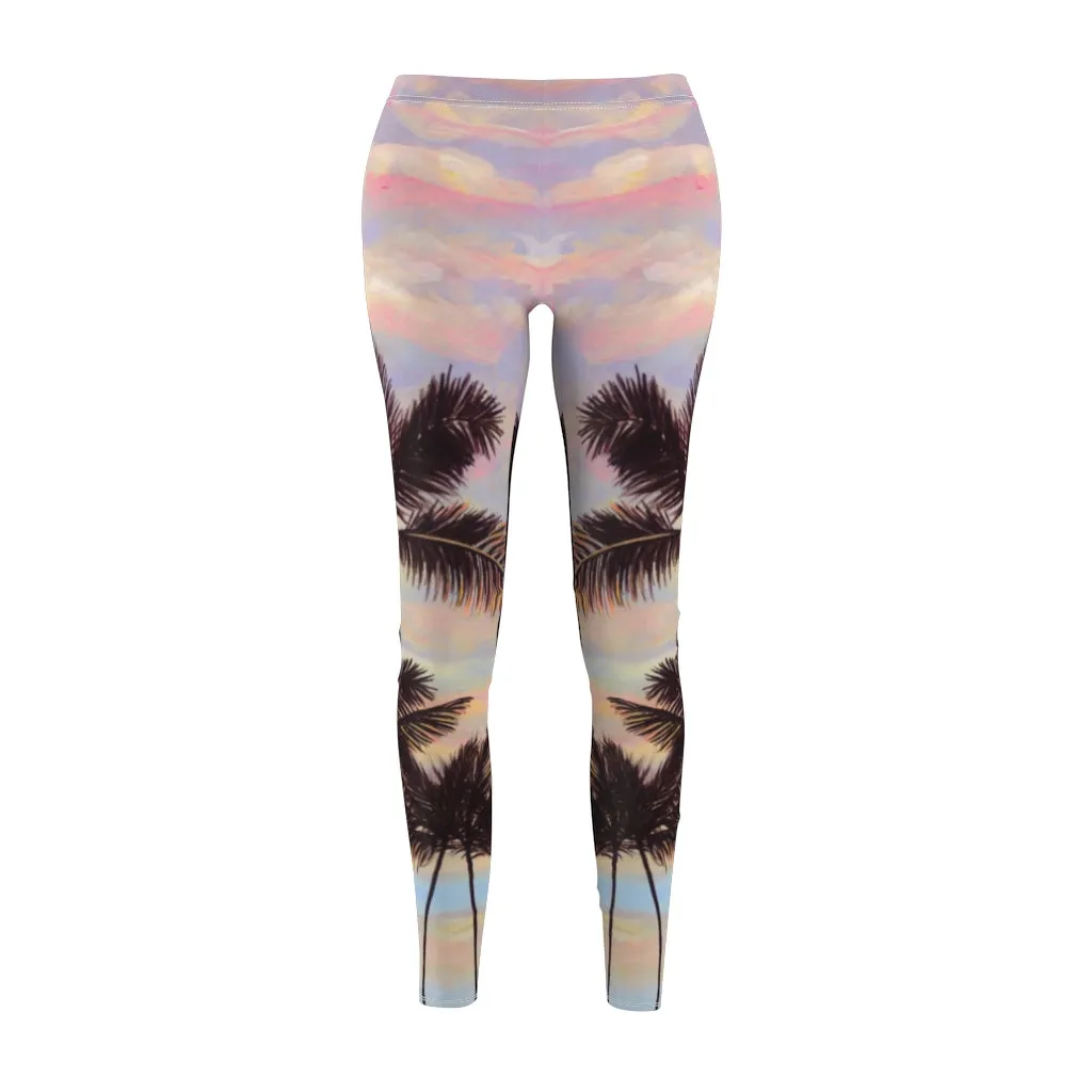 Women's Casual Leggings:  Cotton Candy Clouds