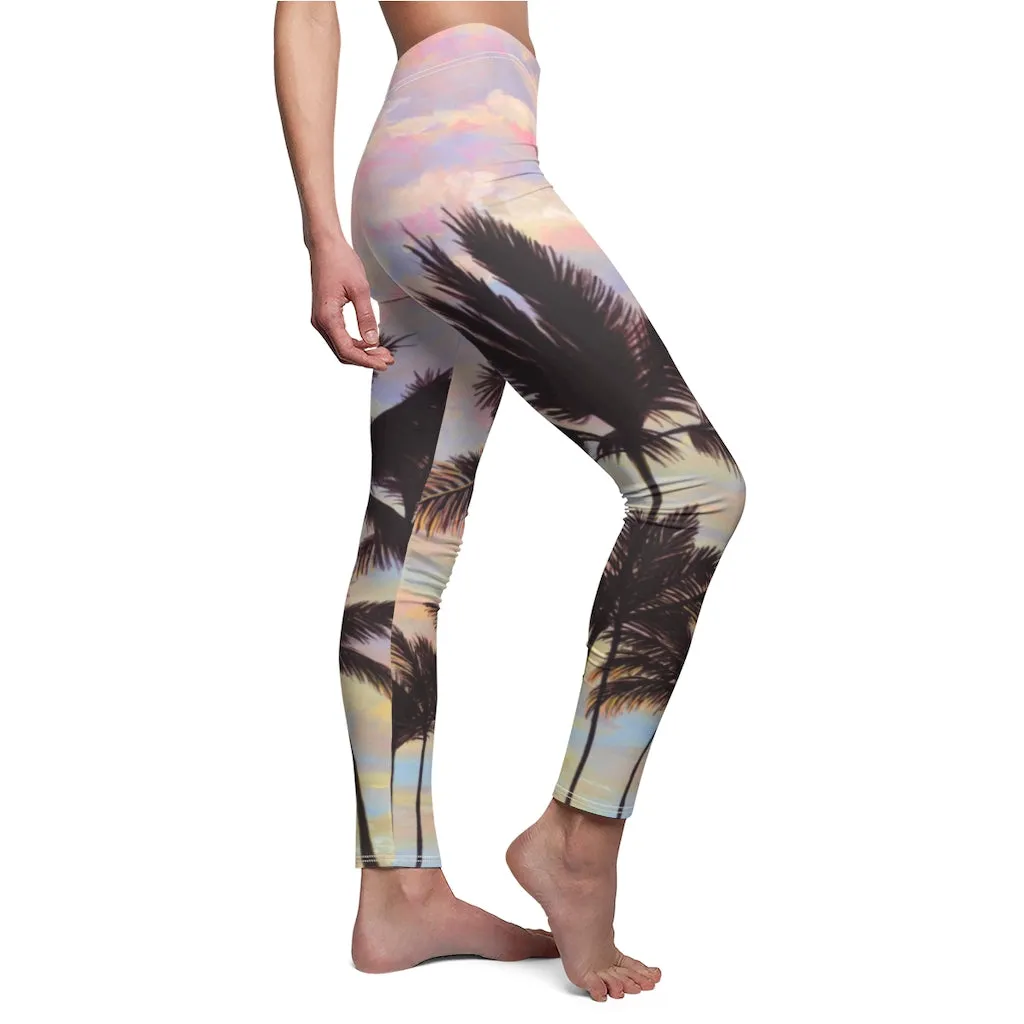 Women's Casual Leggings:  Cotton Candy Clouds