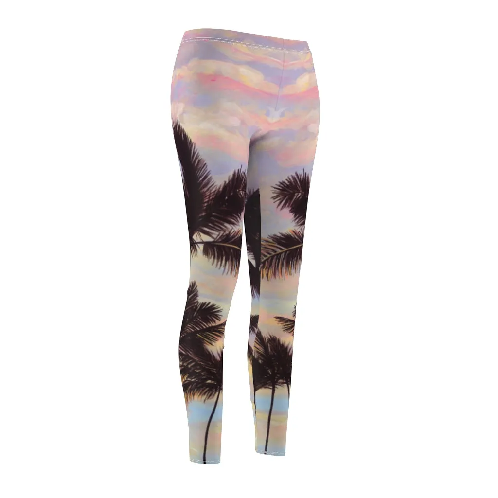 Women's Casual Leggings:  Cotton Candy Clouds