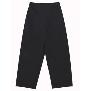 Women's Elastic Waist Brief Above Ankle Pleated Long Trousers