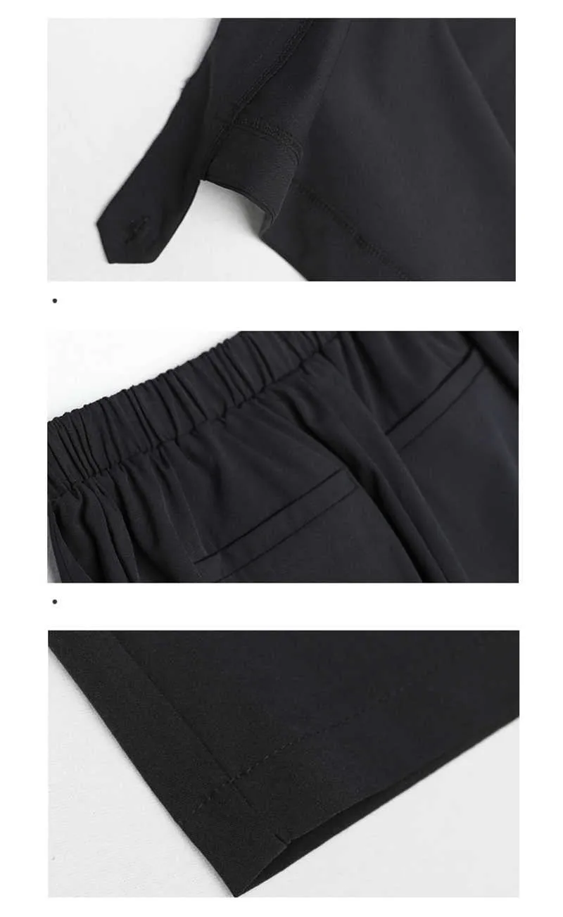 Women's Elastic Waist Brief Above Ankle Pleated Long Trousers