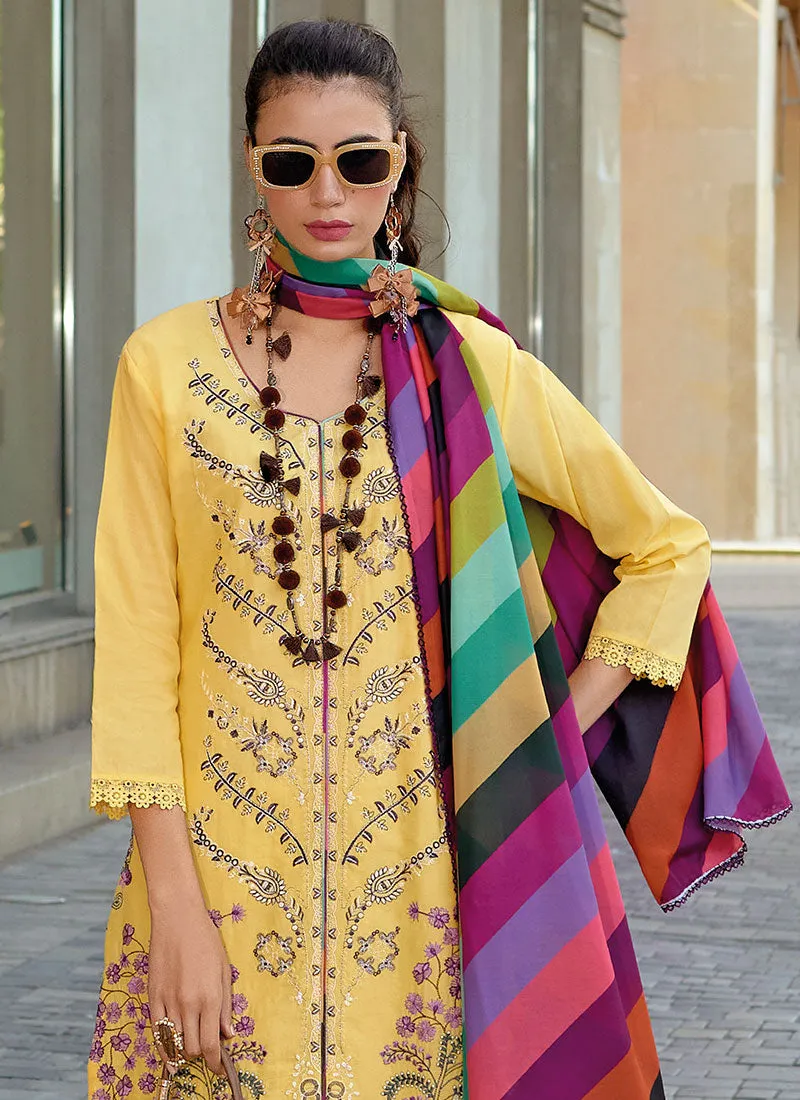 Yellow Multi Embroidery Pakistani Style Salwar Suit