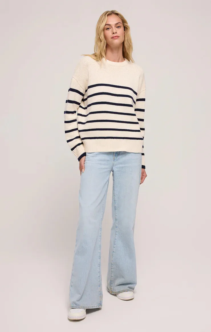 Z SUPPLY- WOMEN'S BOYFRIEND STRIPED SWEATER