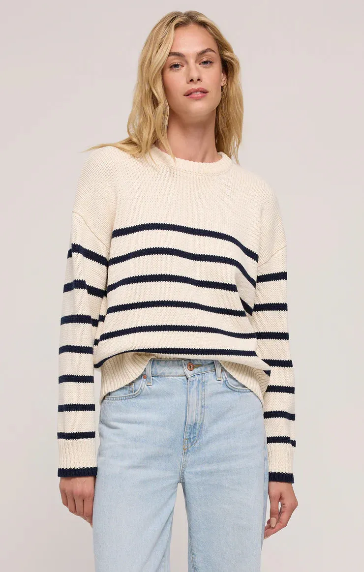 Z SUPPLY- WOMEN'S BOYFRIEND STRIPED SWEATER