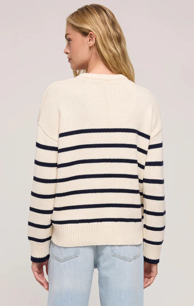 Z SUPPLY- WOMEN'S BOYFRIEND STRIPED SWEATER