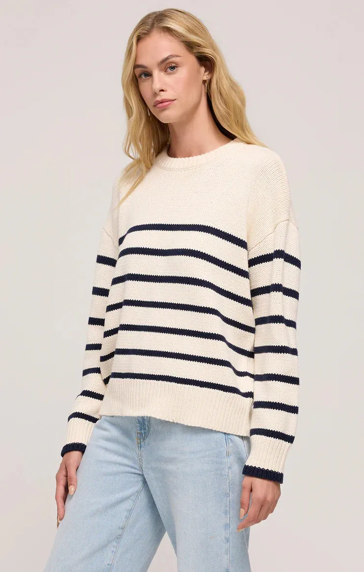 Z SUPPLY- WOMEN'S BOYFRIEND STRIPED SWEATER